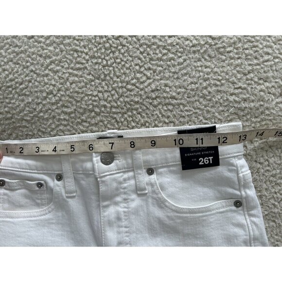 J.Crew $128 10" Toothpick Skinny Jean in Signature Stretch White Wash Sz 26Tall - Picture 14 of 16